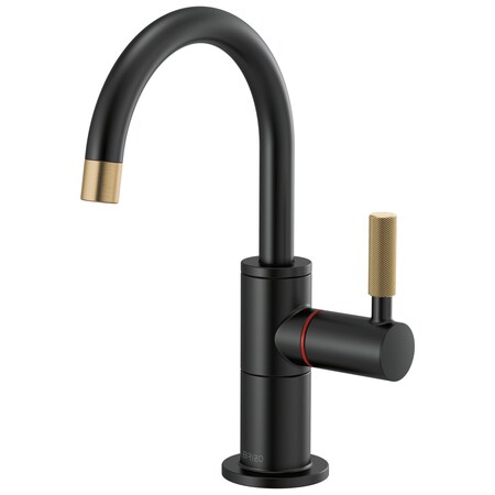 Brizo Litze Instant Hot Faucet with Arc Spout and Knurled Handle 61343LF-H-BLGL